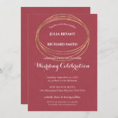 水彩抽象芸術 |ジオメトリック結婚円 招待状 (正面/裏面)