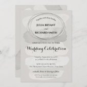 水彩抽象芸術 |ジオメトリック結婚円 招待状 (正面/裏面)