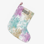 水彩抽象芸術 パーソナライズされた ラージクリスマスストッキング (正面 (吊り時))