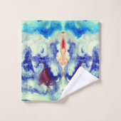 水彩抽象芸術I バスタオルセット (ウォッシュタオル)