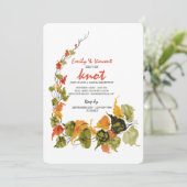 水彩抽象葉のエロープメント受付案内 招待状 (スタンド正面)