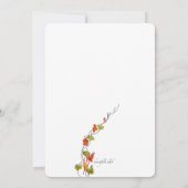 水彩抽象葉のエロープメント受付案内 招待状 (裏面)