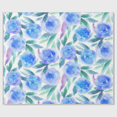 水彩抽象青花园花卉图案 ラッピングペーパー (フラット)