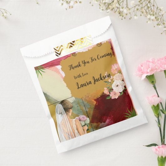 水彩抽象风格的婚前小聚邀请函 フェイバーバッグ (封をした状態)