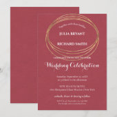 水彩抽象 | 幾何学的な円のウェディング 招待状 (正面/裏面)