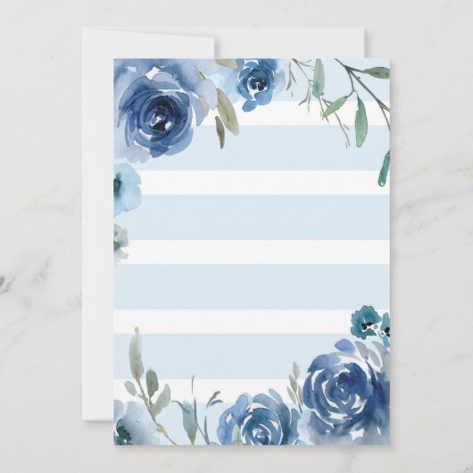 水彩招待状付きボーイベビーシャワー花模様 招待状 (裏面)