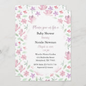 水彩招待状、フローラ、花、自然 招待状 (正面/裏面)