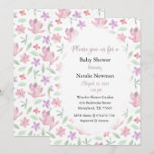 水彩招待状 花柄 フラワー ナチュラル 招待状 (正面/裏面)