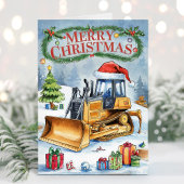 水彩掘削機建築クリスマスカード シーズンカード