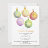 水彩描クリスマス装飾交換パーティー 招待状 (正面)