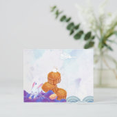 水彩提灯、バニー、ムーンケーキ ポストカード (スタンド正面)