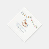 水彩揺動馬、ベビーシャワー スタンダードカクテルナプキン (角)