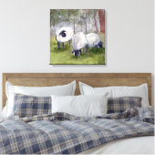 水彩放牧の羊 キャンバスプリント (インサイチュ (寝室))