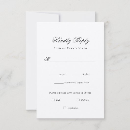 水彩教会の結婚式RSVPカード 出欠カード (正面)