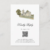 水彩教会モノグラ伝統的ム結婚ズ エンクロージャーカード (正面)