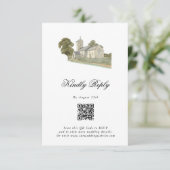 水彩教会モノグラ伝統的ム結婚ズ エンクロージャーカード (スタンド正面)