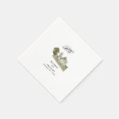 水彩教会モノグラ伝統的ム結婚ズ スタンダードカクテルナプキン (角)