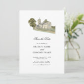 水彩教会モノグラ伝統的ム結婚ズ セーブザデート (スタンド正面)