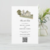 水彩教会モノグラ伝統的ム結婚ズ セーブザデート (スタンド正面)