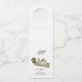 水彩教会モノグラ伝統的ム結婚ズ ボトルネックタグ (裏面)