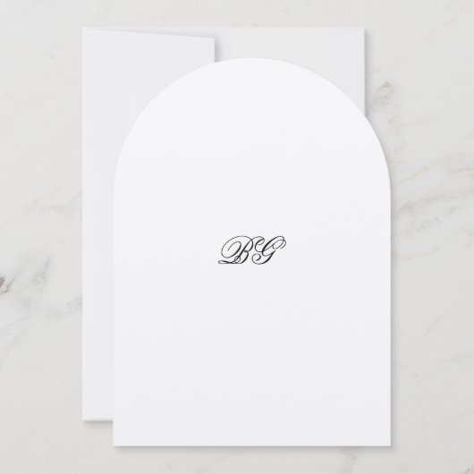 水彩教会モノグラ伝統的ム結婚ズ 招待状 (裏面)