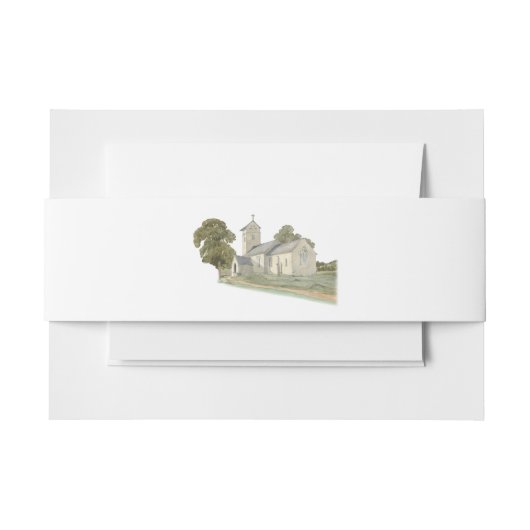 水彩教会伝統的クリス結婚タン 招待状ベリーバンド (正面例)