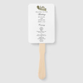 水彩教会 伝統的なモノグラム ウェディング ハンドファン (正面)