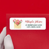 水彩文字からサンタ差出人住所 ラベル