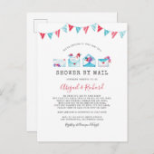 水彩文字の長距離シャワー(郵便) インビテーションポストカード (正面/裏面)