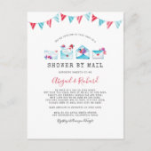 水彩文字の長距離シャワー(郵便) インビテーションポストカード (正面)