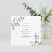 水彩文字ユーカリエレガントプタスブライダルシャワー 招待状 (スタンド正面)