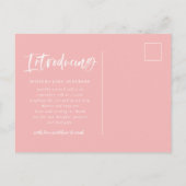 水彩文字文字写真出産のお知らせ 案内ポストカード (裏面)