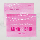 水彩文字灯日付はがきを保存 案内ポストカード (正面/裏面)