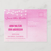 水彩文字灯日付はがきを保存 案内ポストカード (裏面)