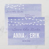 水彩文字灯日付はがきを保存 案内ポストカード (正面/裏面)