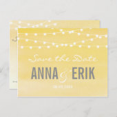 水彩文字灯日付はがきを保存 案内ポストカード (正面/裏面)