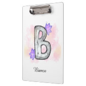 水彩文字B紫色の花 クリップボード (左)