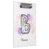 水彩文字B紫色の花 クリップボード (右)