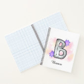 水彩文字B紫色の花 ノートブック (内部)