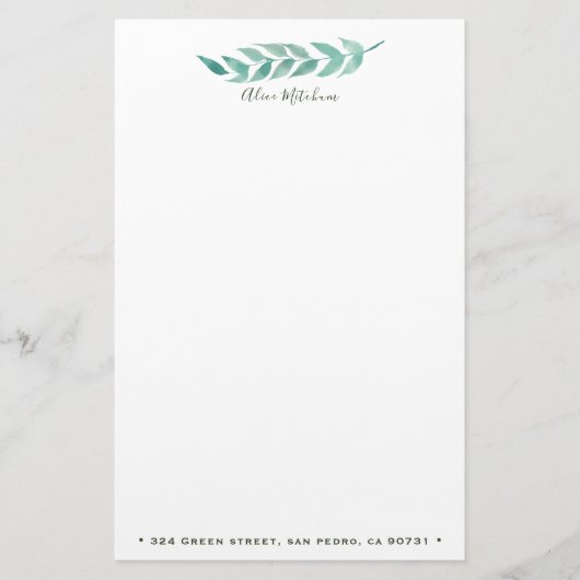 水彩文房具⎢パーソナライズされた具 便箋 (正面)