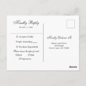 水彩料理の選択RSVPポストカード ポストカード (裏面)