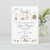 水彩料理シェフバースデーパーティーの招待 招待状 (スタンド正面)