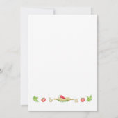 水彩料理シェフバースデーパーティーの招待 招待状 (裏面)