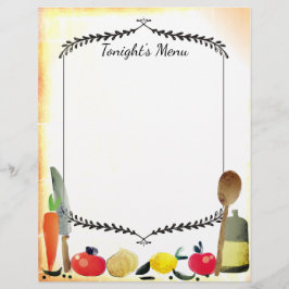 水彩料理ディナーパーティーメニューレターヘッド