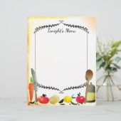 水彩料理ディナーパーティーメニューレターヘッド (スタンド正面)