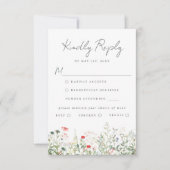 水彩料理結婚の選択RSVPカード 出欠カード (正面)