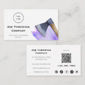 水彩斧の投下又は木材会社 名刺 (正面/裏面)