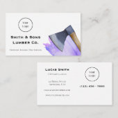 水彩斧の投下又は木材会社 名刺 (正面/裏面)