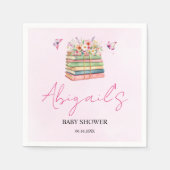 水彩新しいチャプター始まるベビーガールシャワー スタンダードカクテルナプキン (正面)