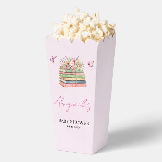 水彩新しいチャプター始まるベビーガールシャワー フェイバーボックス (はじけた状態)